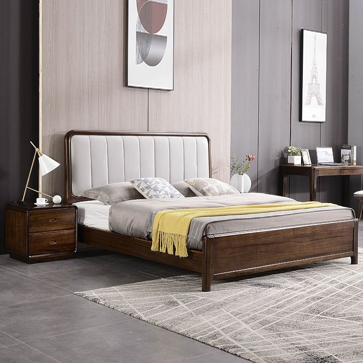 Mid-Century Modern Standard Bed Storage Bed Frame with Headboard
