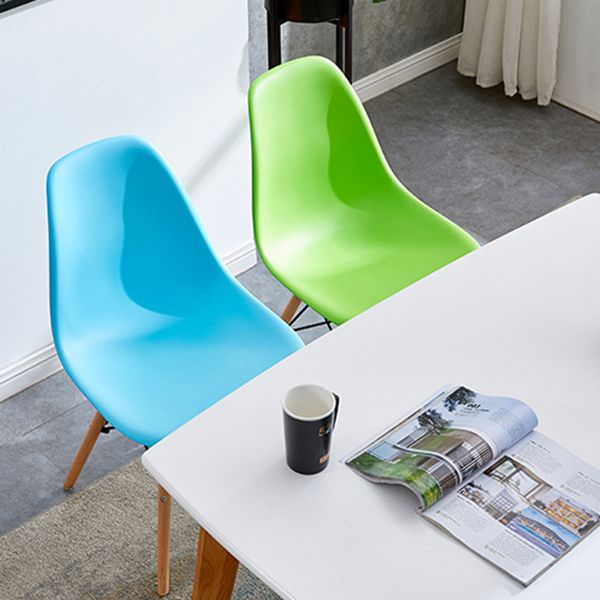 Contemporary Style Beech Wood Chair Solid Back Side Kitchen Dining Chairs