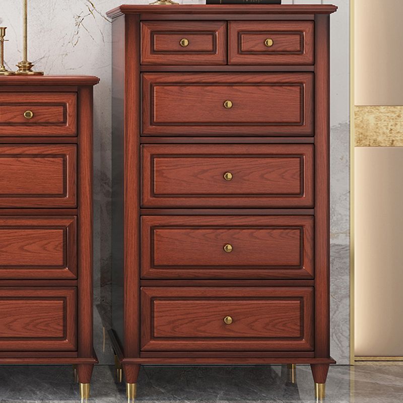 Bedroom Vertical Storage Chest Glam Wooden Chest with Drawers