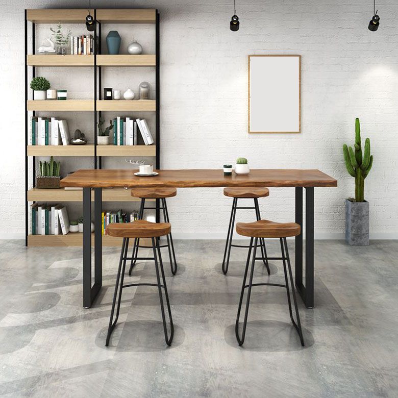 Solid Wood Bar Table Set Industrial Rectangle 1/2/5 Pieces Pub Table Set