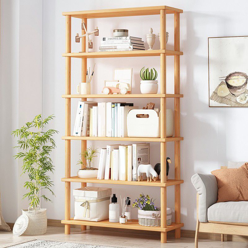 Modern Open Back Standard Bookshelf Wooden Bookcase for Study Room