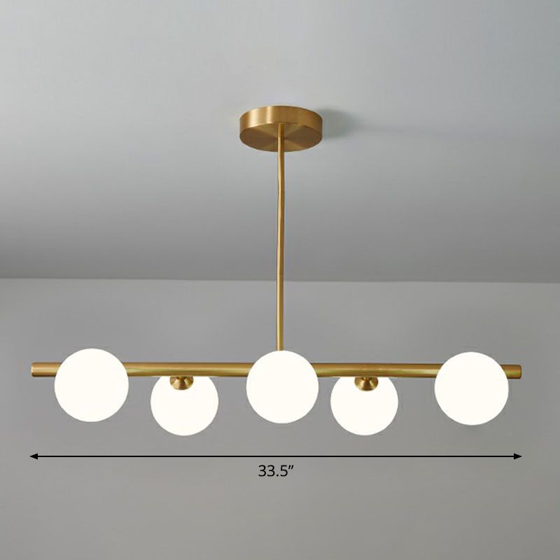 Sfera in vetro Isola Pendant Light Postmodern Brass Ottone Ampiccamento per sala da pranzo