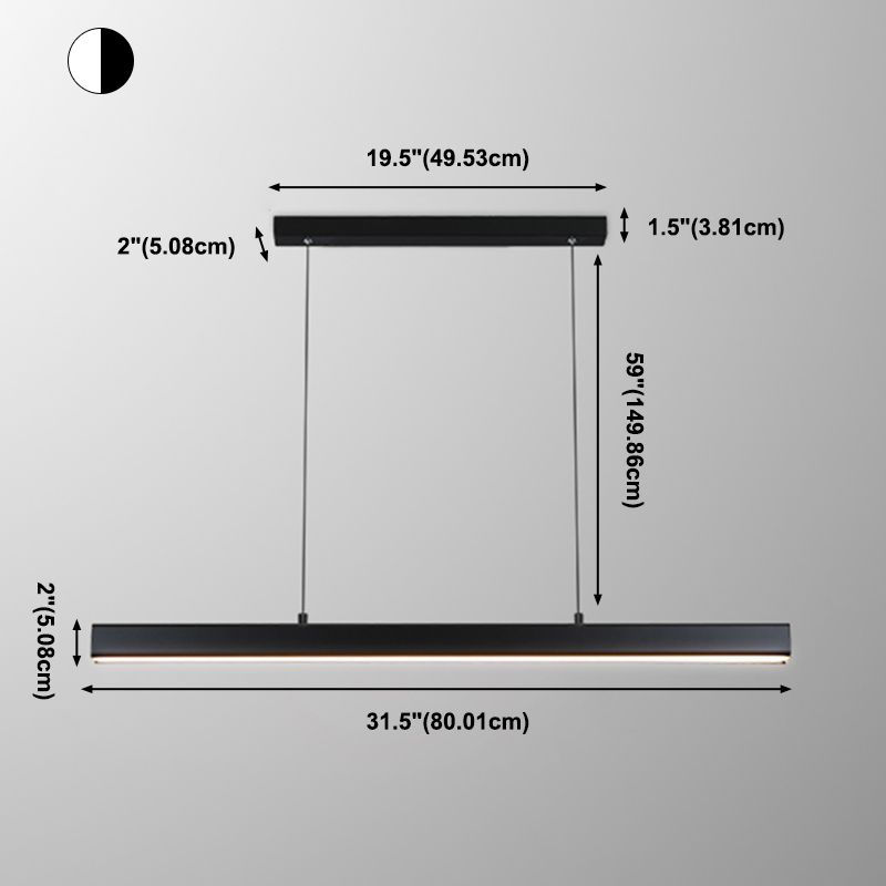 Nordic Simple Island Light armatuur rechthoek LED Dineruimte Hanglamp