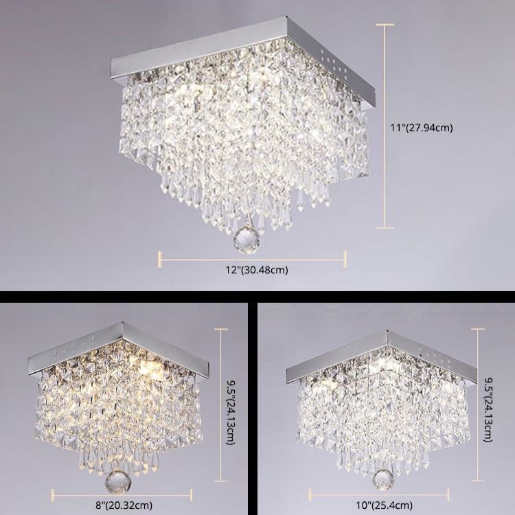 Roestvrijstalen witte LED-plafondlamp in moderne, beknopte stijl Kristallen inbouwmontage voor gang