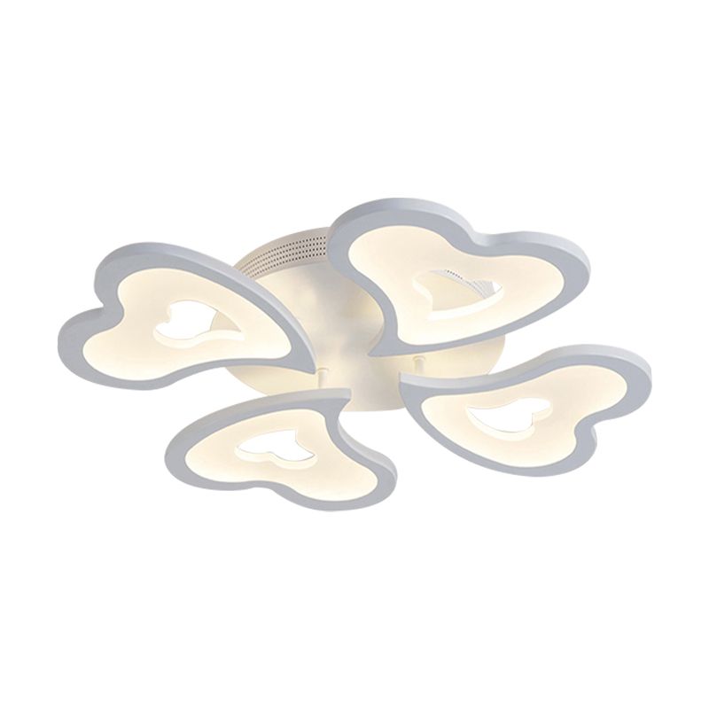 Coeurs lampe de chambre à coucher lampe à chasse d'eau acrylique 3/5/9 Light moderne plafond montage luminaire en lumière chaude / blanc / naturel