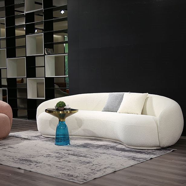 Contemporary Stationary Fabric 3 Seater Living Room Tuxedo Arm Sofa