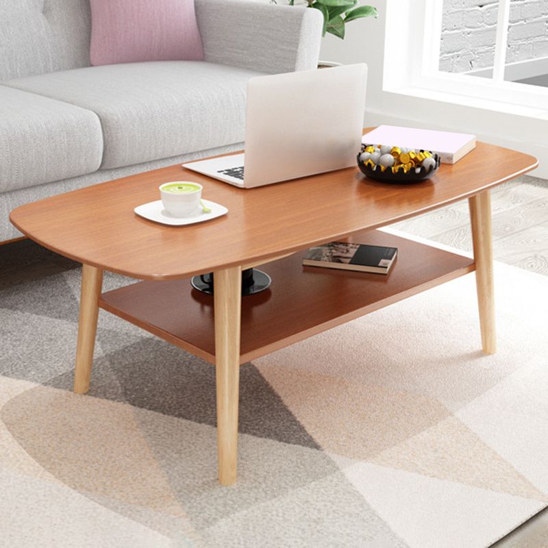 17.72" Tall Contemporary Style Coffee Cocktail Table Solid Wood Coffee Table