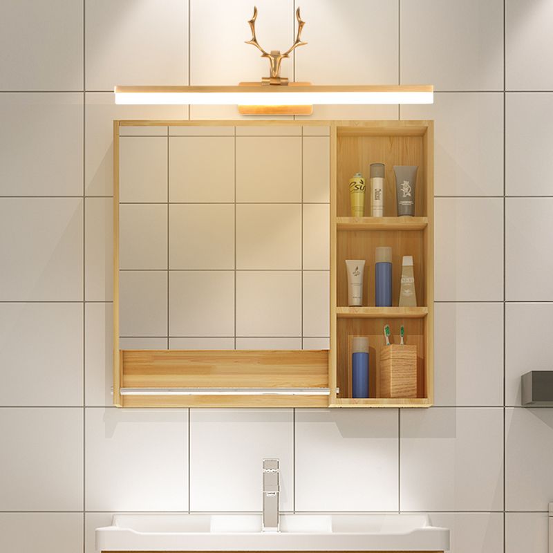 Metal Vanity Light with Antler Mid Century Modern Wall Mount Light in Gold