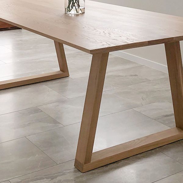 Tavolo da pranzo in legno massiccio glam kaki tavolo da pranzo cucina rettangolo con doppia basi di piedistallo