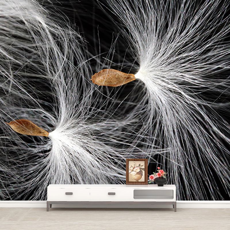 Simple Feather Wall Murals Contemporary Wall Art for Bedroom, Moisture Resistant