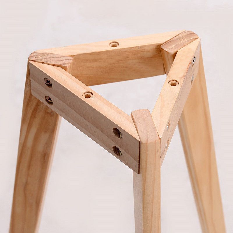 27.56" Tall Round Wood Side Table Contemporary Tri Pin End Table