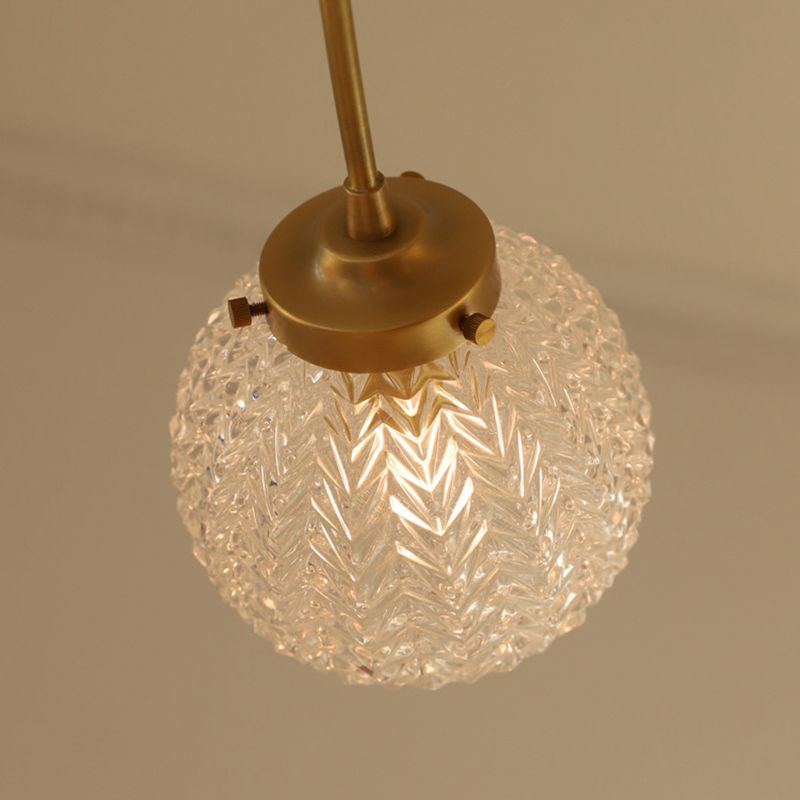 Ball Shape Glass Flush Light Modern Style 6/8 Lights Flush Mount Ceiling Lights in Brass