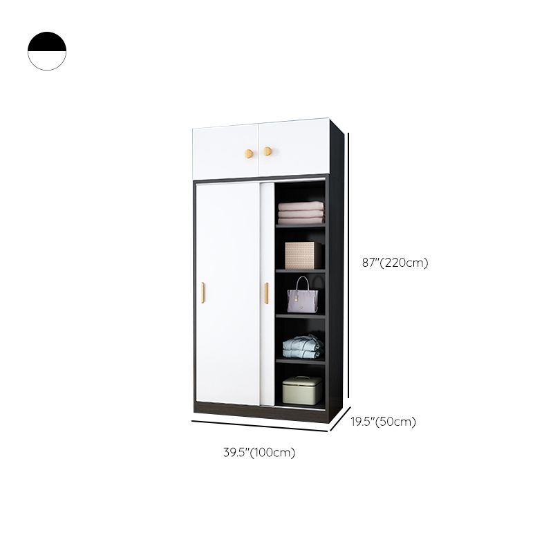 Freestanding Wood Frame Wardrobe Armoire Contemporary Multifunctional Wardrobe