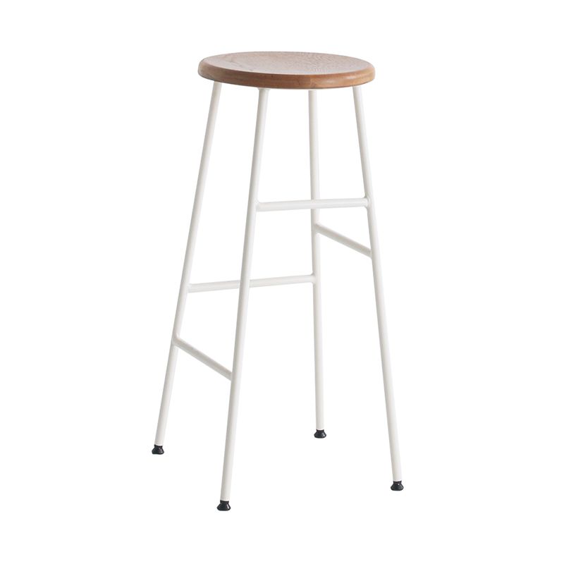 Moderno sin brazo Taburete sin espalda de acero Taller de postres de postres con asiento de madera
