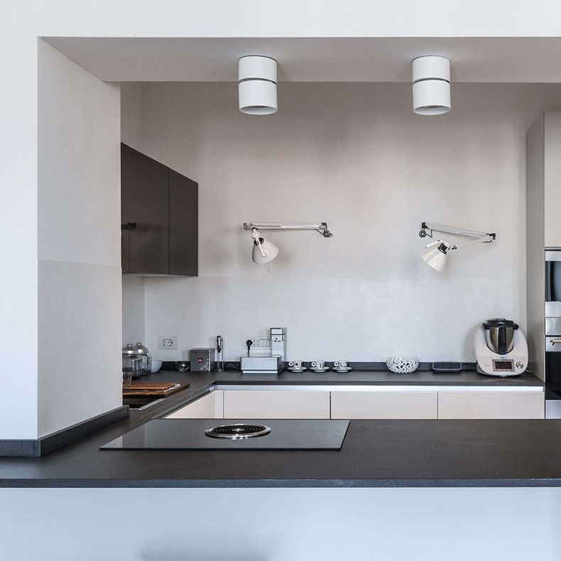 Cilindervormige LED-plafondlamp Modern aluminium 1-lichts inbouw voor eetkamer