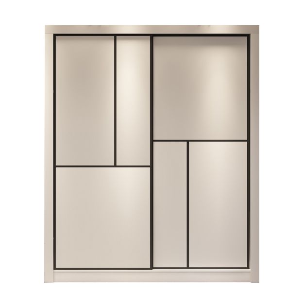 Contemporary Style Wardrobe White Colour Wooden Wardrobe Closet With Drawer