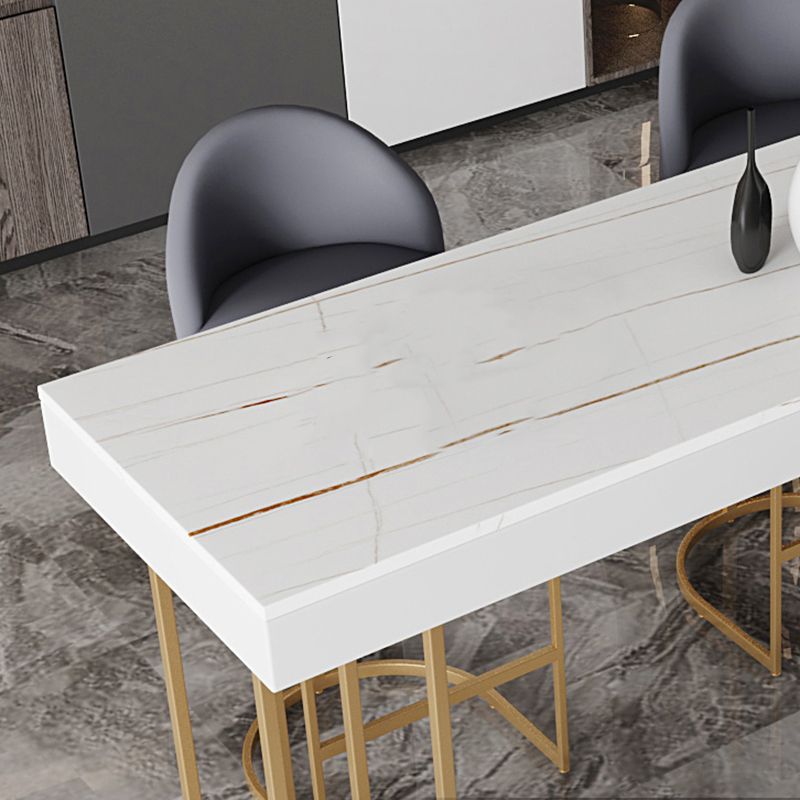 Glam Style Rectangle Bar Table 1/2/3 Pieces Stone Bar Table Set for Home Use