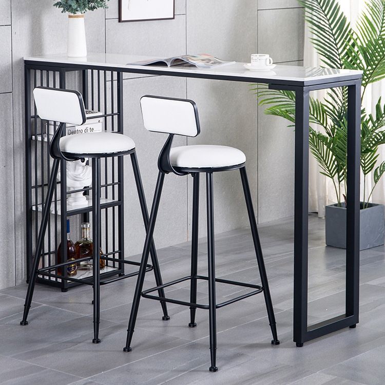 Industrial Style 1/2/3 Pieces Bar Table Set Rectangle Bar Table with Metal Stools