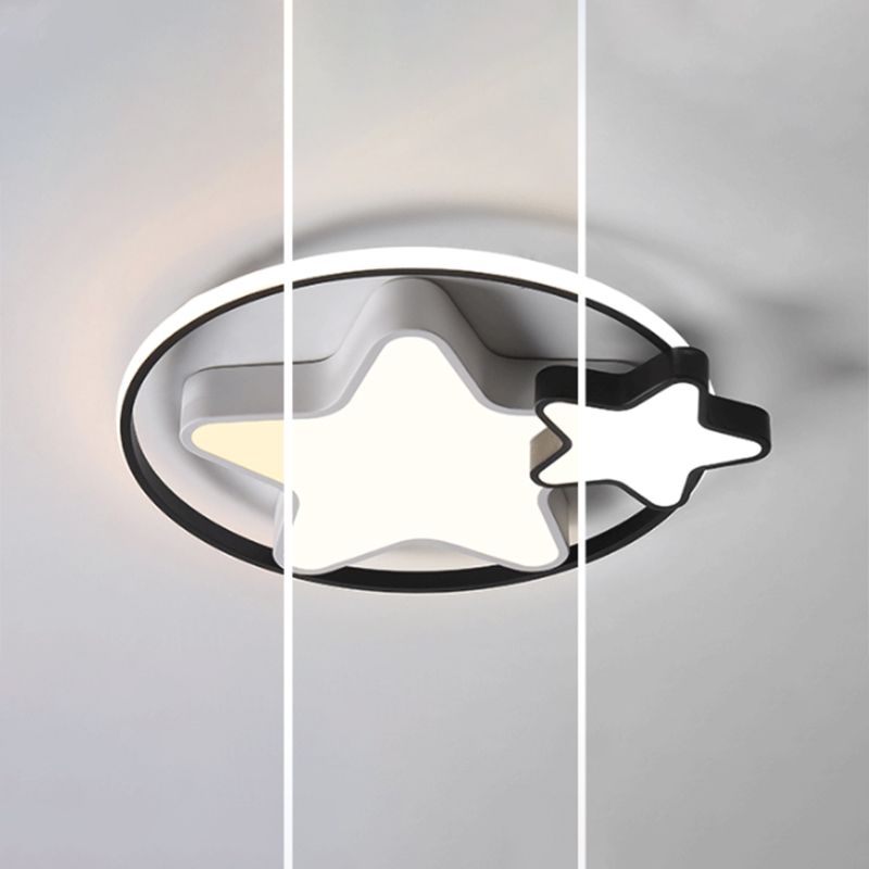 Dubbele Pentagram Acryl LED Plafond Licht Kinderen Kamer Creatief Flush-mount Verlichting