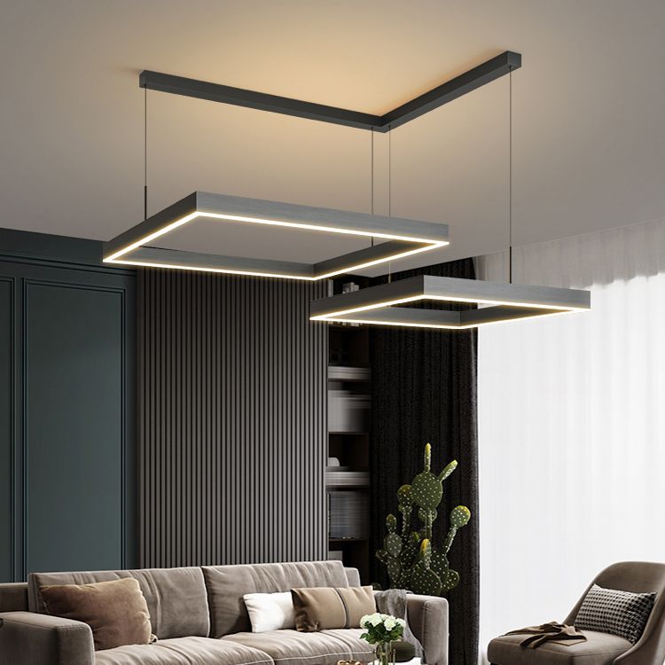 Lumières de lustre en forme carrée moderne