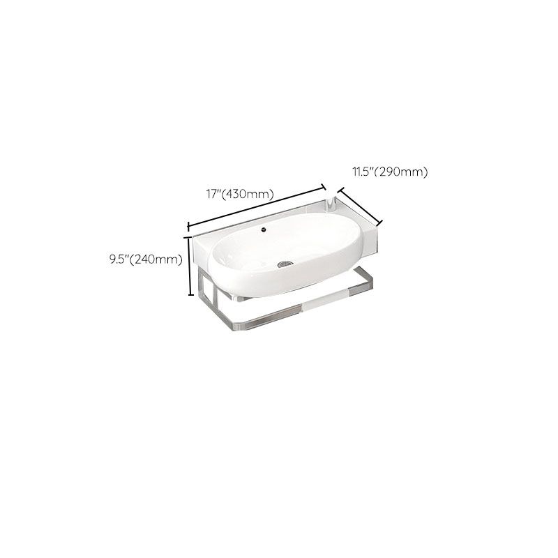 Bathroom Sink White Ceramic Wall-mounted Mirror Faucet Anti-spill Sink