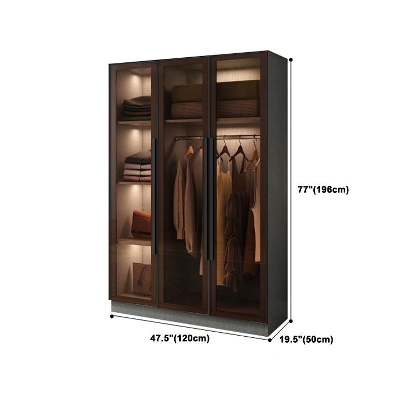 Modern Style Storage Cabinet Mirrored Finish Cabinet with Glass Door