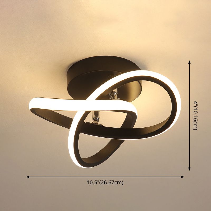 Twisted Semi Flush Mount Lighting Moderne Deckenleuchten aus Metall für den Flur