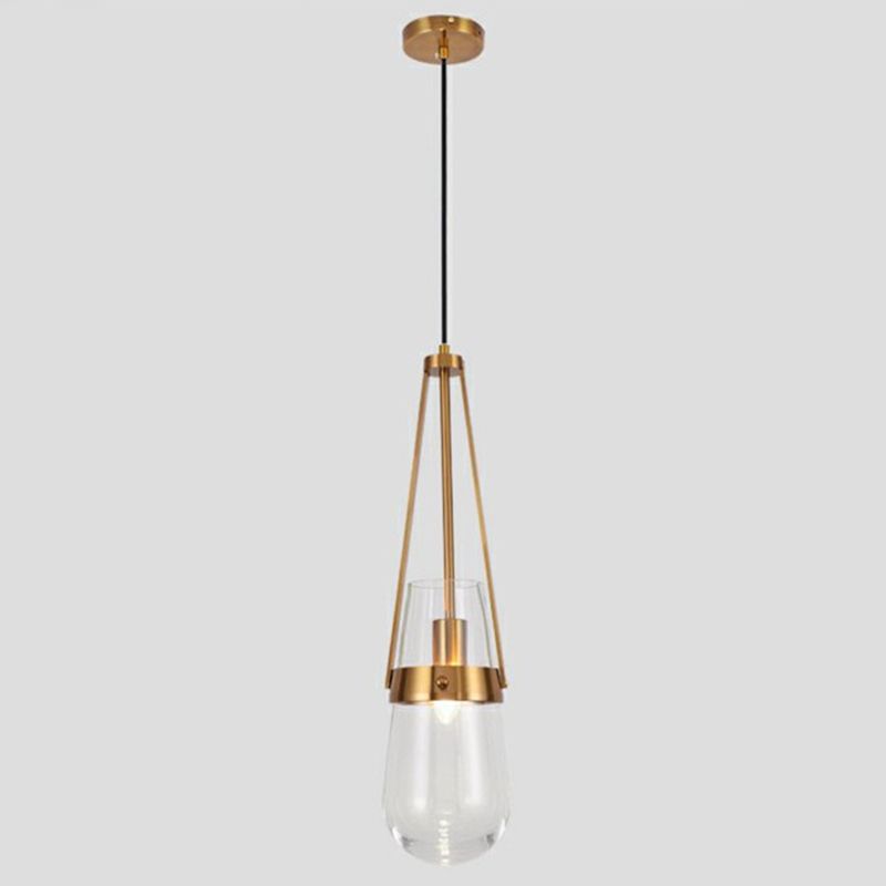 1-Light Contemporary Style Teardrop Shape Pendant Lighting