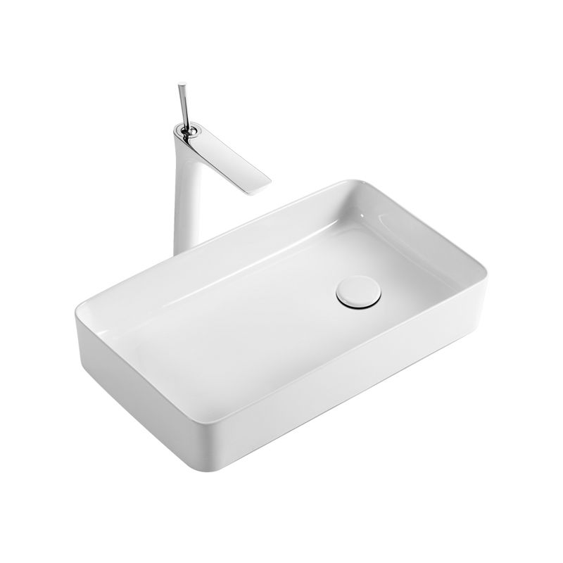 Modern Bathroom Sink Specialty Porcelain Shut-Off Valve Included Vessel Lavatory Sink