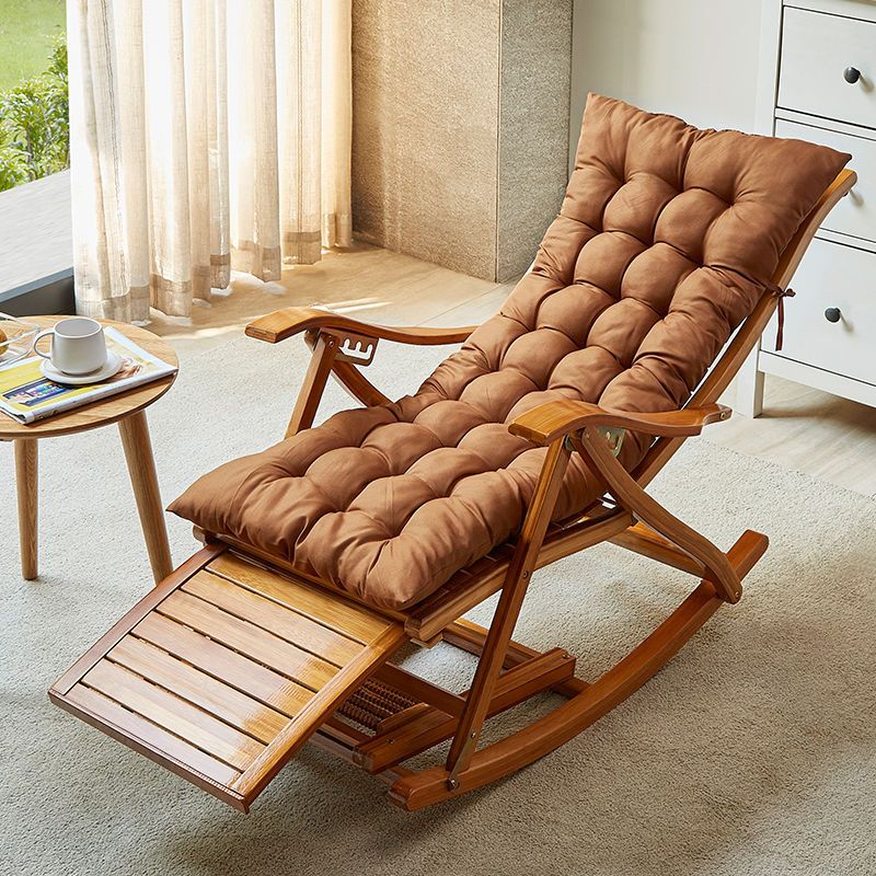 Modern Rocking Chair Bamboo Rocker Chair with Removable Cushions