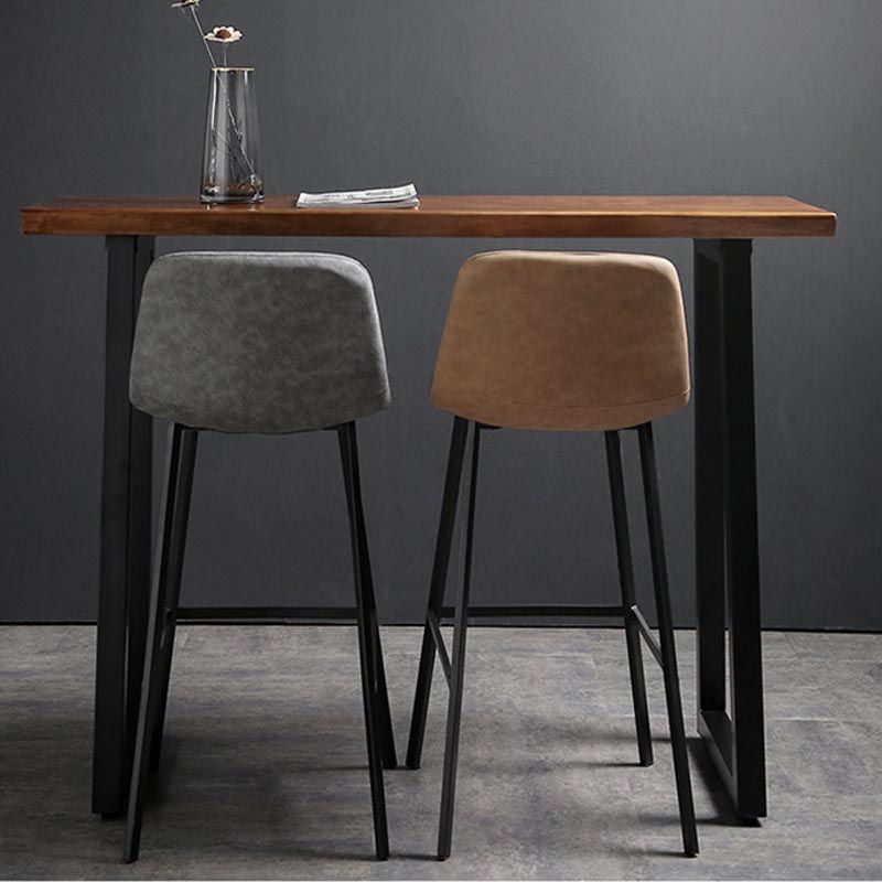 Modern Bar Table Set 1/2/3 Pcs Solid Wood Bar Table with Upholstered Bar Stools