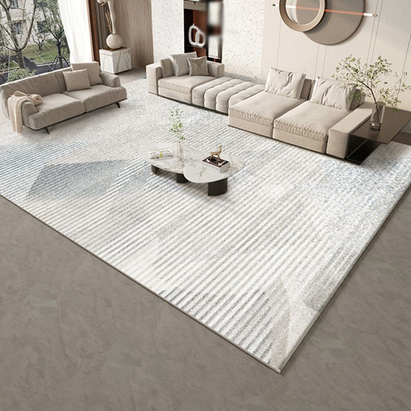 Modern Stripe Print Carpet Polyester Area Rug Stain Resistant Rug for Home Decor