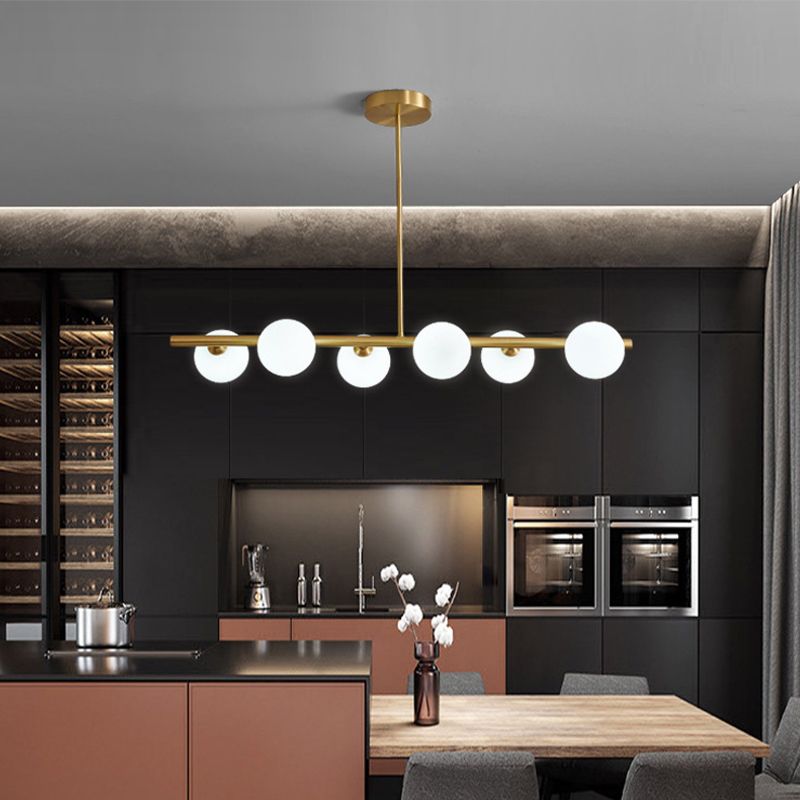 3/5/6-Light Golden Modern Kitchen Island Lighting Shaded Island Pendant Lighting