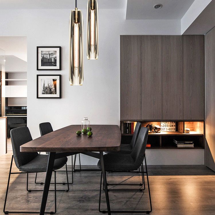 15.3 "Lengte K9 Kristallen Hanglicht Postmoderne stijl Brass Simplicity Lighting Fixture in rookgrijs voor eetkamer