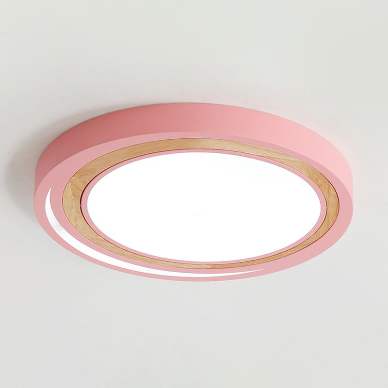 Lampada da soffitto in stile Macaron con montaggio a soffitto a LED in acrilico circolare per la camera da letto delle ragazze dei ragazzi