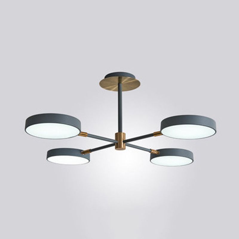 Ultra-modern Rotating Chandelier Light Fixtures Metallic Hanging Ceiling Light for Living Room