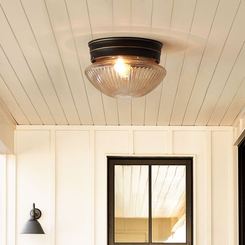 7.5 "Wide Classic Bowl Flush Mount Vetro 1 Luce Flush Plafoniera per Foyer