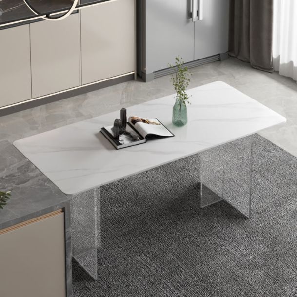 Modern 1/2/5 Pieces Dining Set Rectangle Stone Dining Table for Dining Room Kitchen