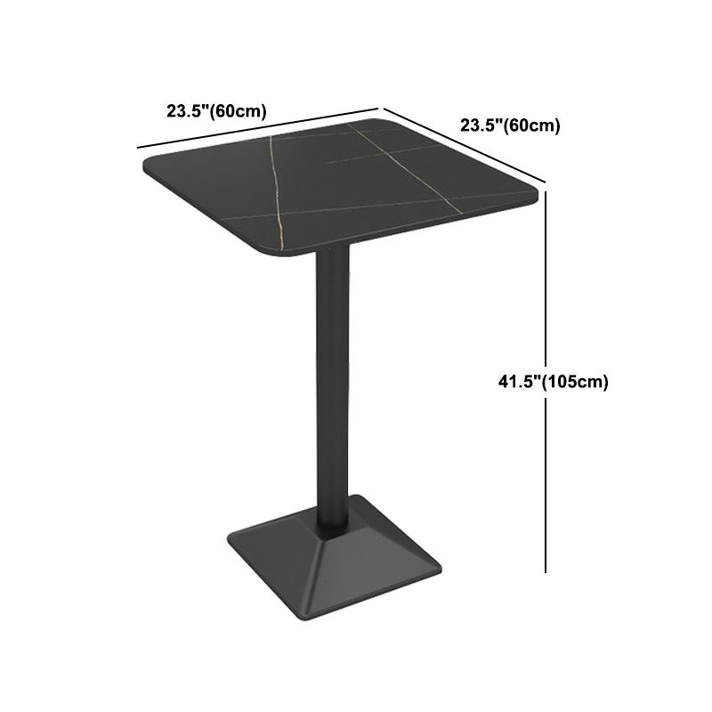 1/2/3 Pieces Industrial Black Bar Table Set Round Bistro Set with Solid Back Stools