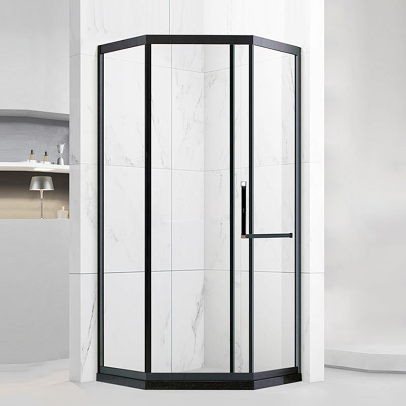 Tempered Frame Shower Doors Black Transparent Shower Bath Door