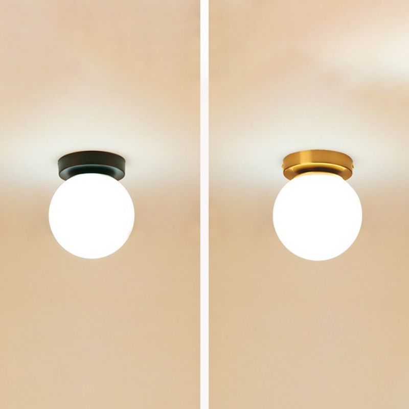 Modern Ceiling Flush Mount Light Simplicity White Glass Flush Lamp