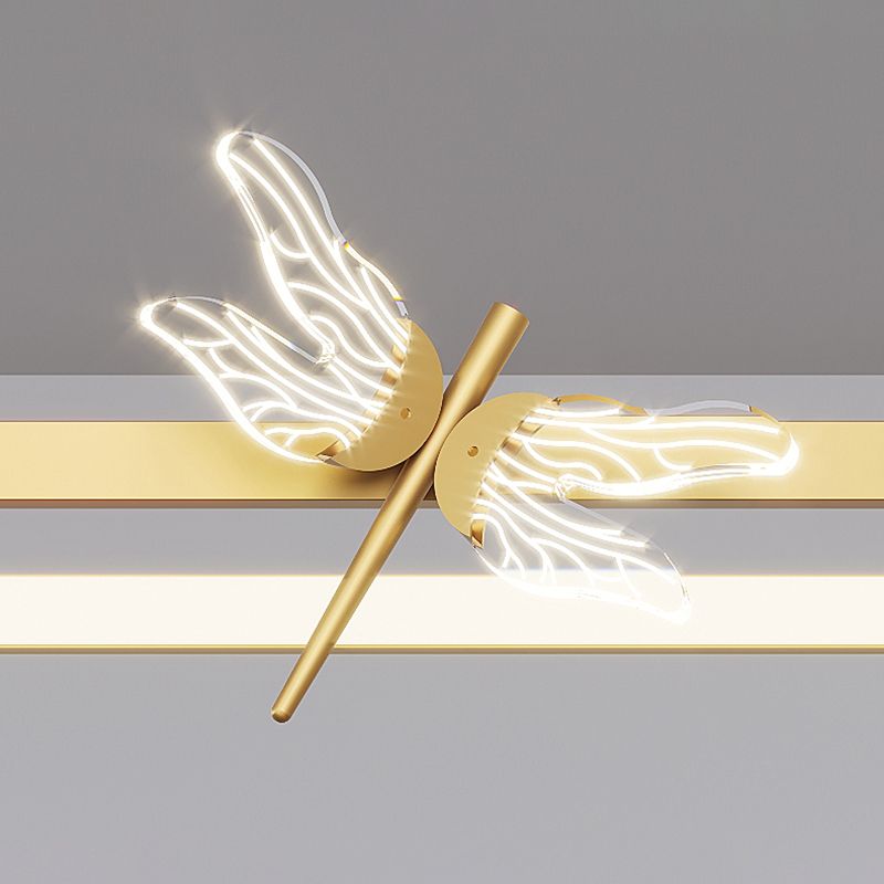 Mid-Century Straight Bars Island Chandelier Lights Metal Chandelier Lamp