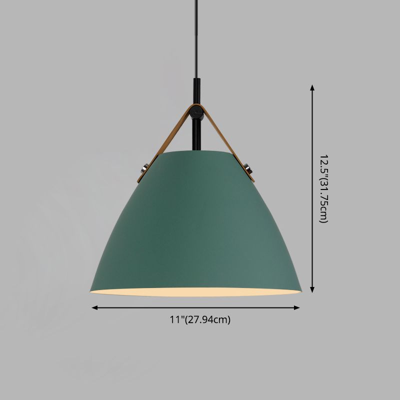 Nordic Macaron Style Hanging Lamp, Conical Shaped Shade Metal Hanging Lighting for Living Room