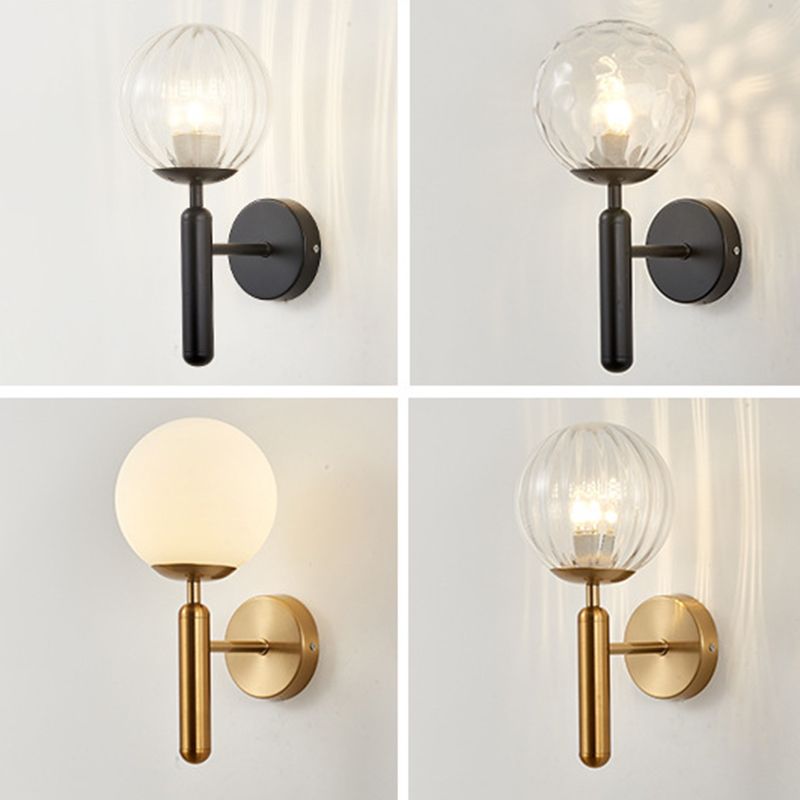 Sphere Shape Glass Sconce Light Modern Style Wall Sconce Lighting for Living Room