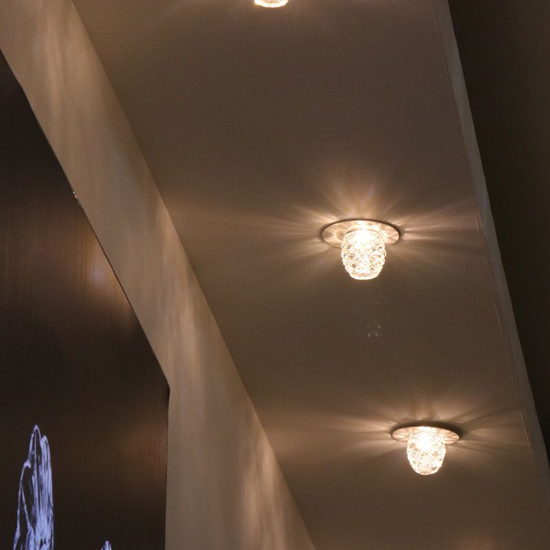 Pigna Mini illuminazione da incasso LED minimalista in cristallo trasparente vicino alla plafoniera per portico