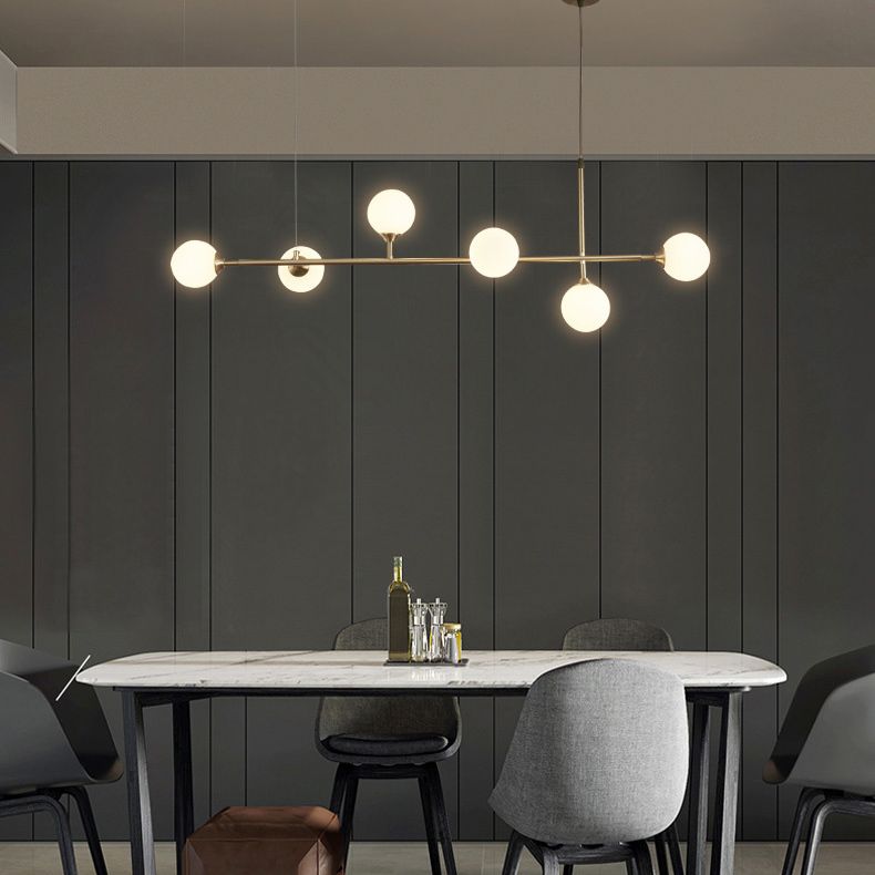 Round Island Lampellale Luci di vetro contemporaneo Fissature di illuminazione lampadario per il ristorante