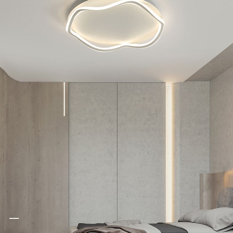 Modern Style Wave Flush Ceiling Light Metal 1-Light Flush Mount Ceiling Lighting Fixture