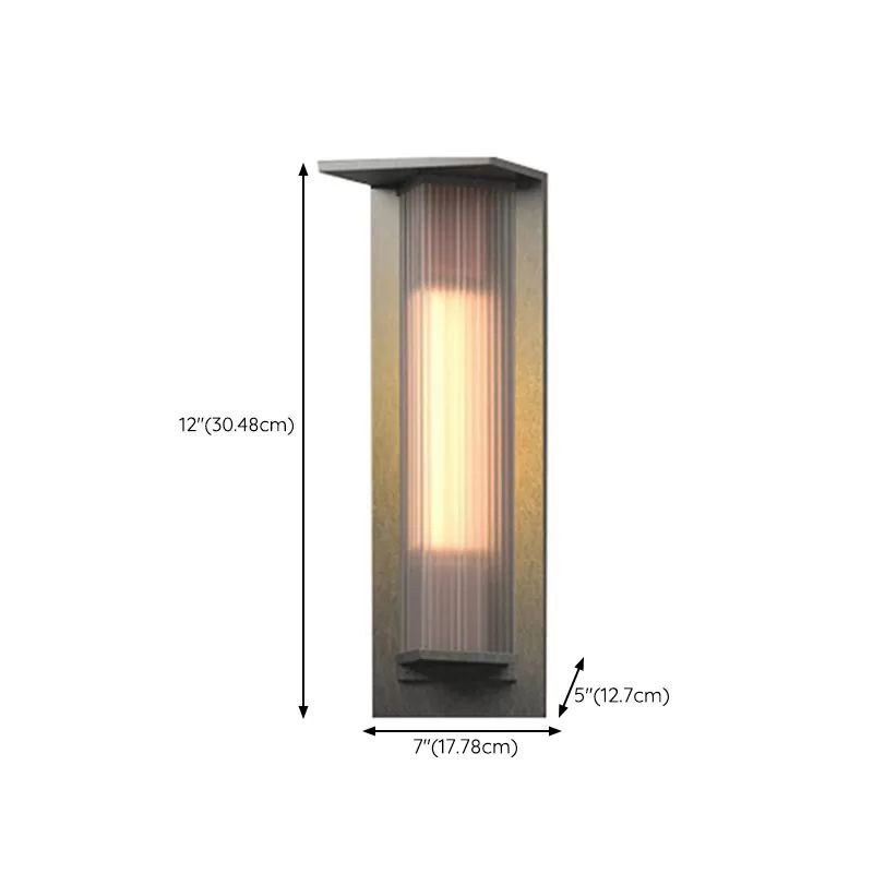 Contemporary Wall Sconce Black Outdoor Wall Light Fixture with Metal