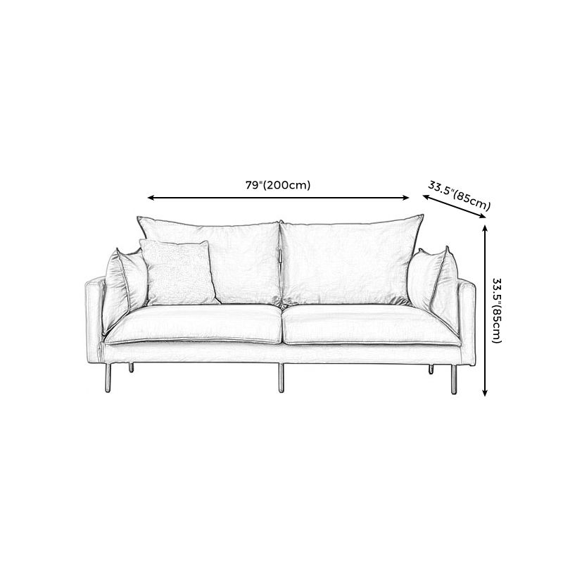 Linen 33"W Sofa Pillow Top Arm Sofa with 2 Pillows for Living Room