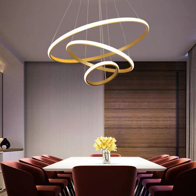 Semplicità ultra-moderna a led orbicolare lampada lampada a sospensione metallica luce a sospensione per ristorante